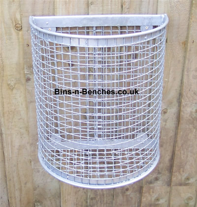 OLD DESIGN Wall mounted wire mesh litter bin